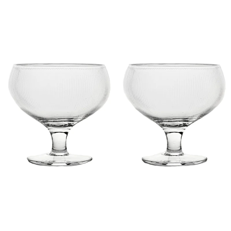 Blanka Coupe-Lasi Aallotettu 30 cl 2 kpl:n pakkaus, Kirkas