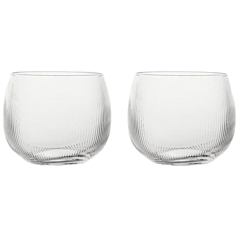 Blanka Juomalasi Aallotettu 50 cl 2 kpl:n pakkaus, Kirkas