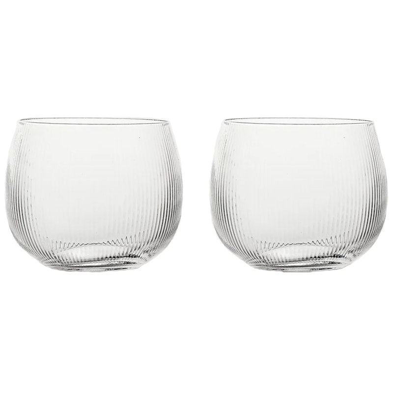 Blanka Juomalasi Aallotettu 50 cl 2 kpl:n pakkaus, Kirkas