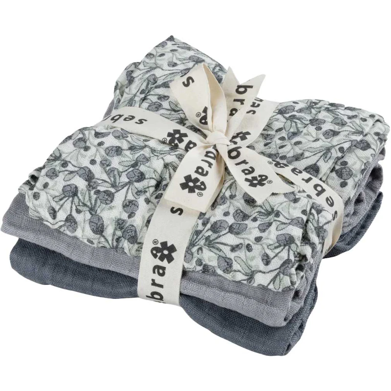 Muslin Vauvanhuopa 3 kpl:n pakkaus, Blue Olive