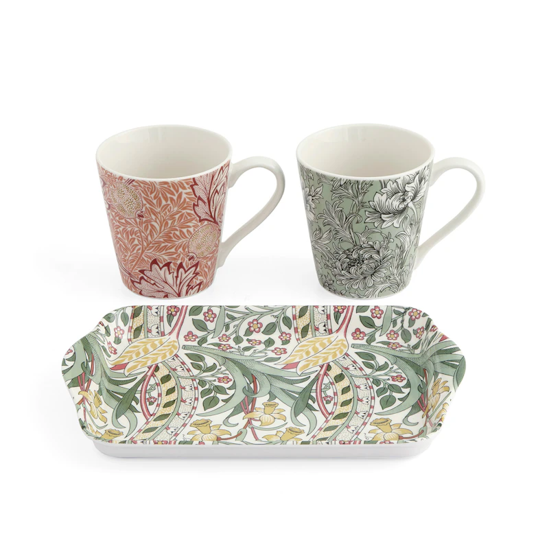 Morris & Co 2 mukia ja tarjotin, Mixed