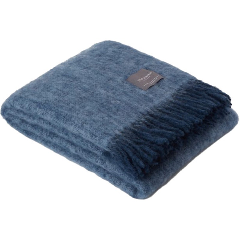 Mohair Viltti Rullattu Hapsu 130x170 cm, Denim / Sky Blue Melange