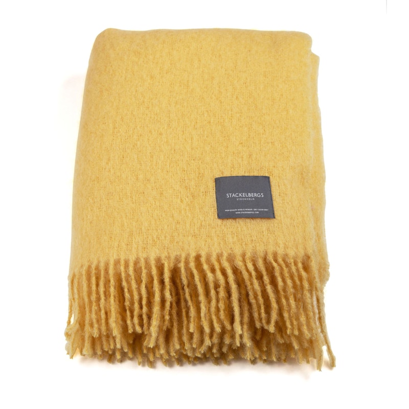 Mohair Viltti Rullattu Hapsu 130x170 cm, Golden Yellow