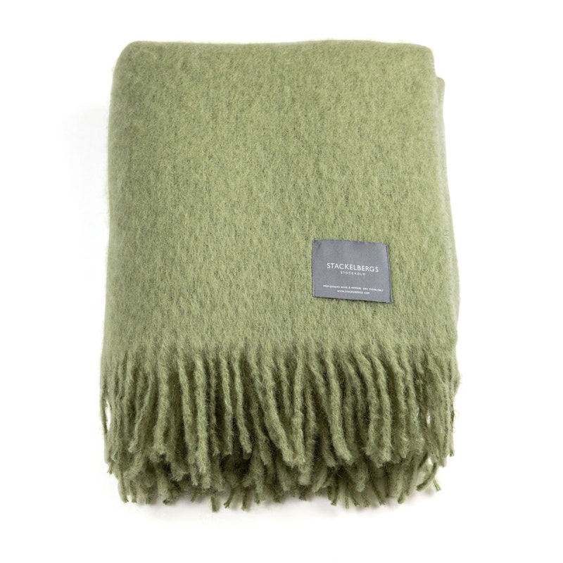 Mohair Viltti Rullattu Hapsu 130x170 cm, Olive Green