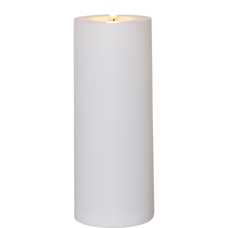 Flamme Pöytäkynttilä LED Ulkona Käytettävä Valkoinen, 27 cm