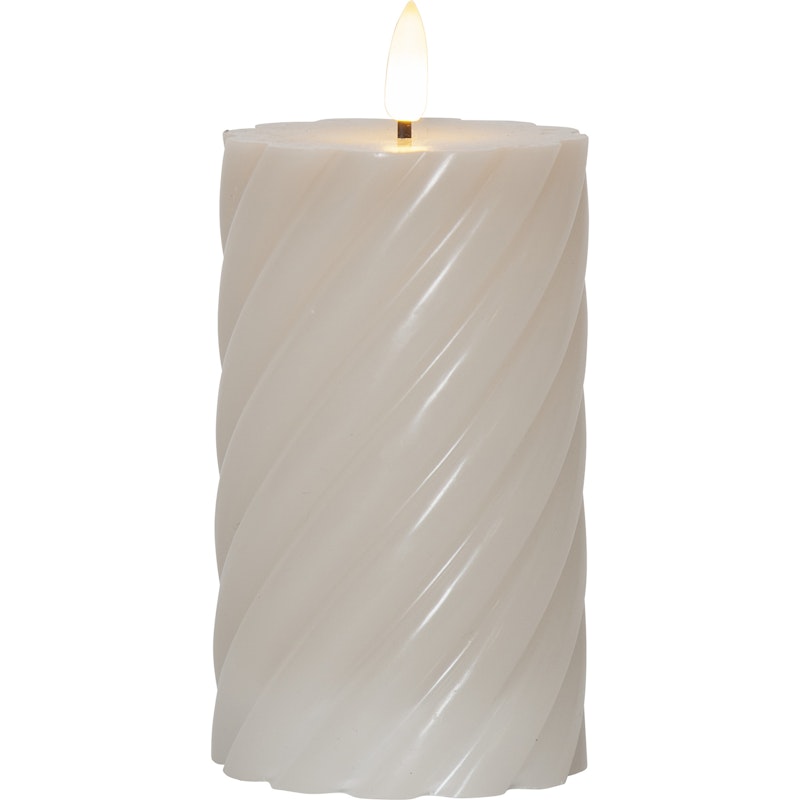 Flamme Swirl LED Pöytäkynttilä 15 cm, Beige