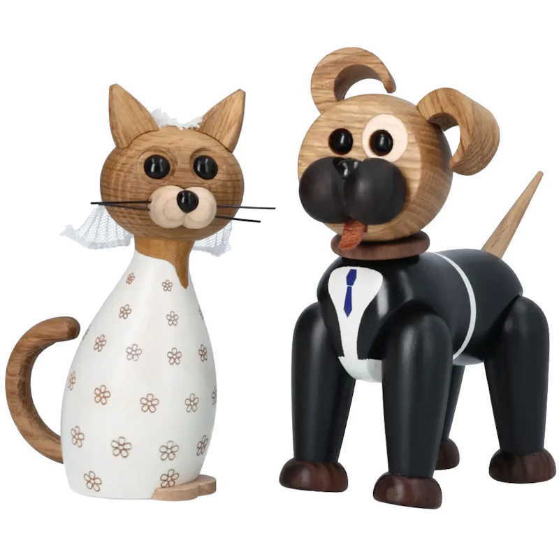 Happy & Lucky Puuhahmo Hääpari, 12,5 cm