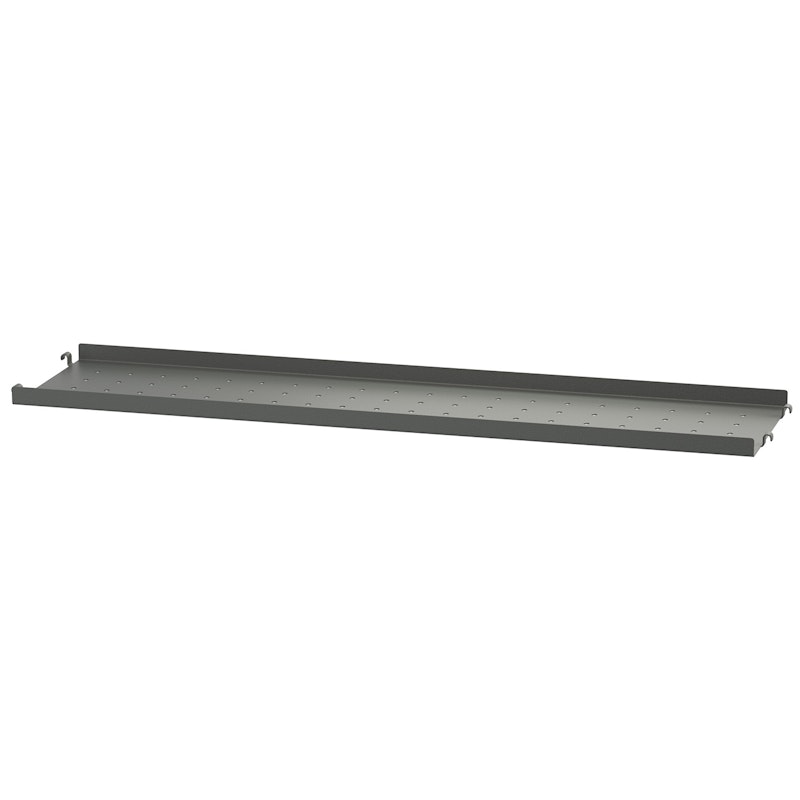 String Shelf With Low Edge Metal Hylly Matalalla Reunalla Metalli 78x20 cm, Tummanharmaa