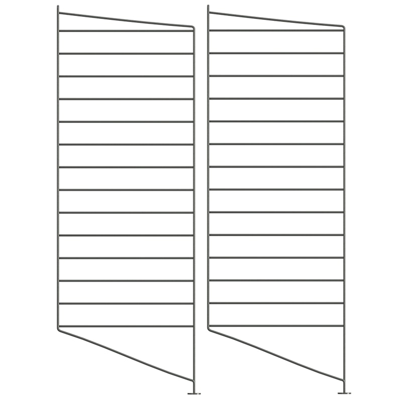 String Paneelit Lattia 30x85 cm 2 kpl:n pakkaus, Tummanharmaat