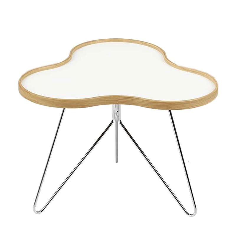 Flower Pöytä 66x62cm, Tammi/Valkoinen