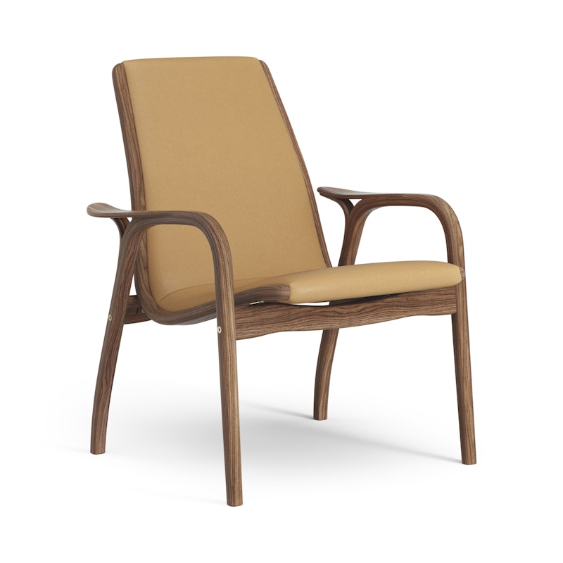 Laminett Nojatuoli Nahka, Lakattu Pähkinäpuu / Light Brown