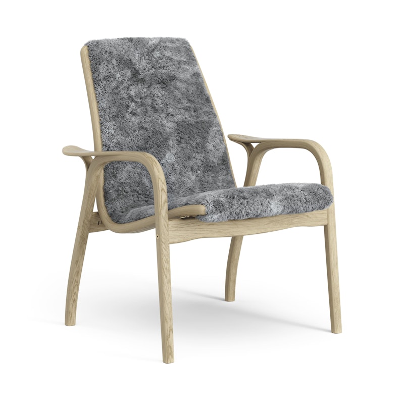 Laminett Nojatuoli Lampaannahka, Lakattu Tammi / Scandinavian Grey