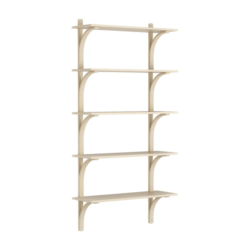 Levi Wall Shelf 90 cm Big, Aluminium / Naturlack Ash