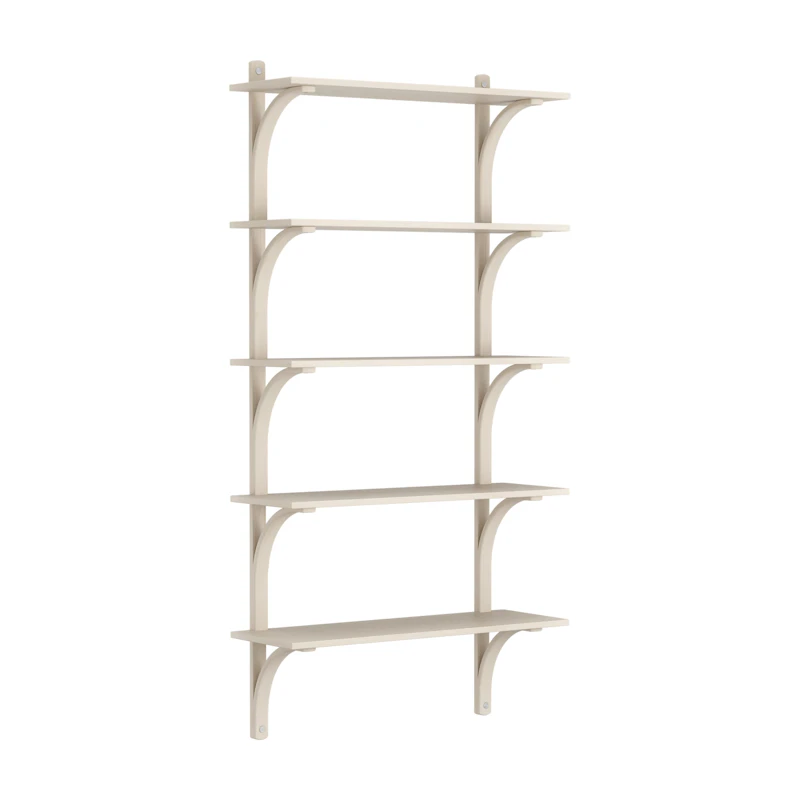 Levi Wall Shelf 90 cm, Aluminium / White Pigmented Ash