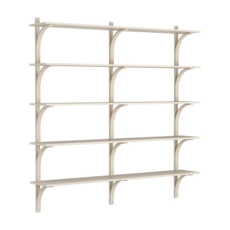 Levi Wall Shelf 180 cm Big, Aluminium / White Pigmented Ash