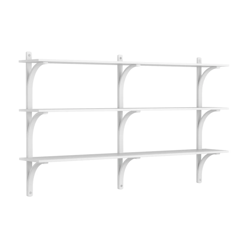 Levi Wall Shelf 180 cm Medium, Aluminium / White Stained Ash