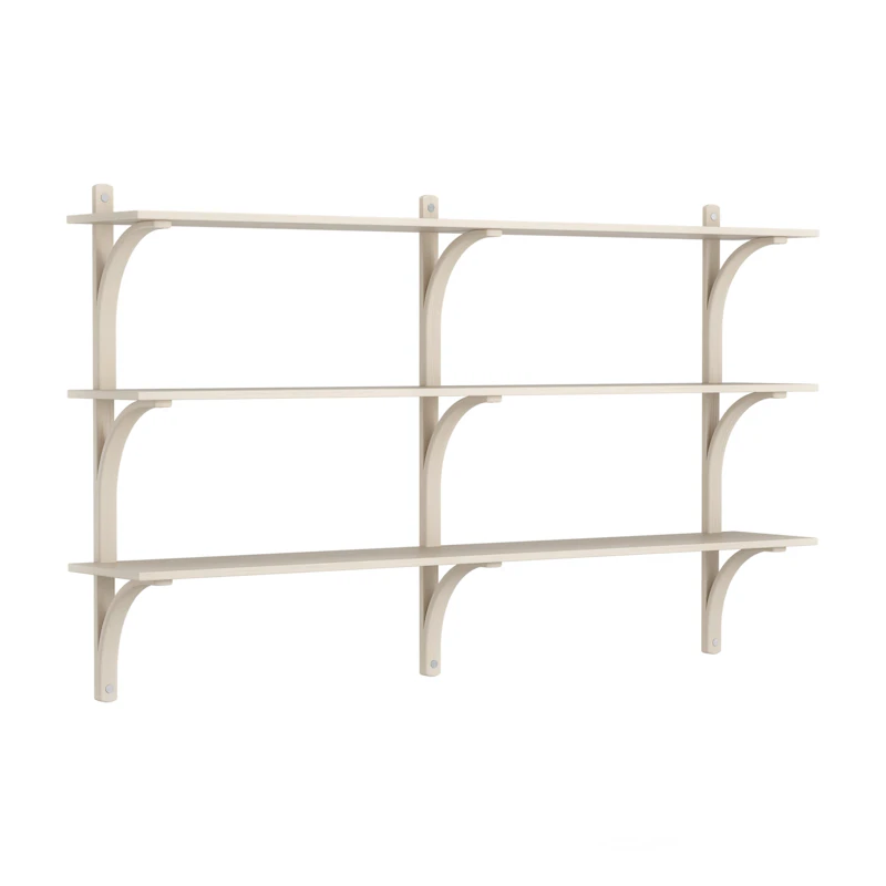 Levi Wall Shelf 180 cm Medium, Aluminium / White Pigmented Ash