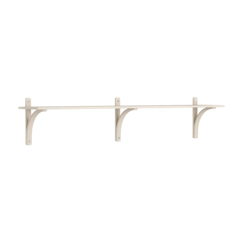 Levi Wall Shelf 180 cm Small, Brass / White Pigmented Ash