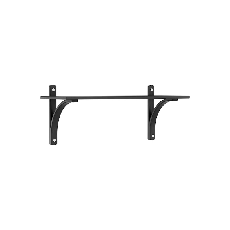 Levi Wall Shelf 90 cm Small, Aluminium / Black Stained Ash