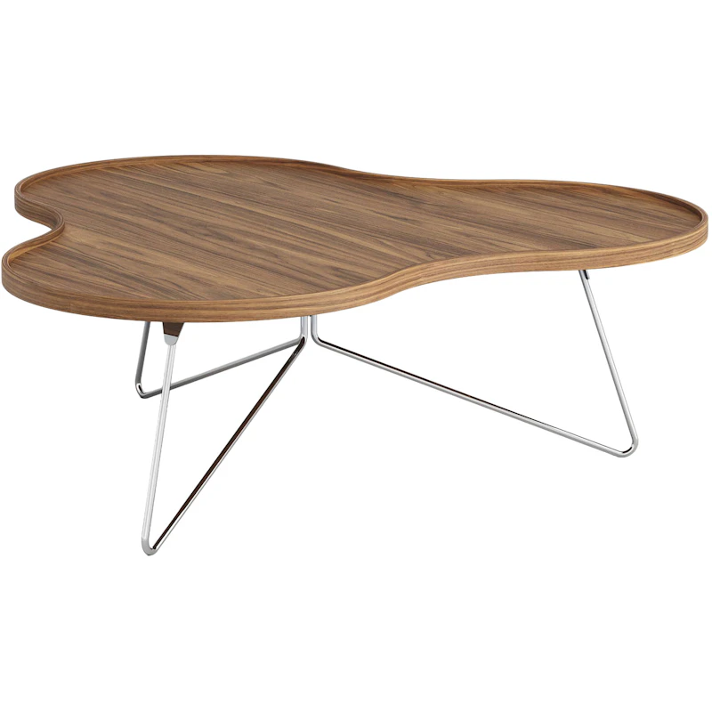 Flower Mono Sohvapöytä 114x39 cm, Krominvärinen / Saksanpähkinä