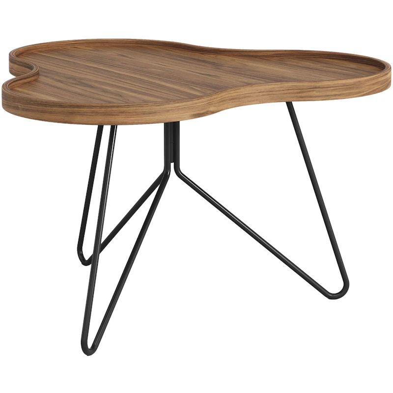 Flower Mono Sohvapöytä 66x39 cm, Musta / Saksanpähkinä