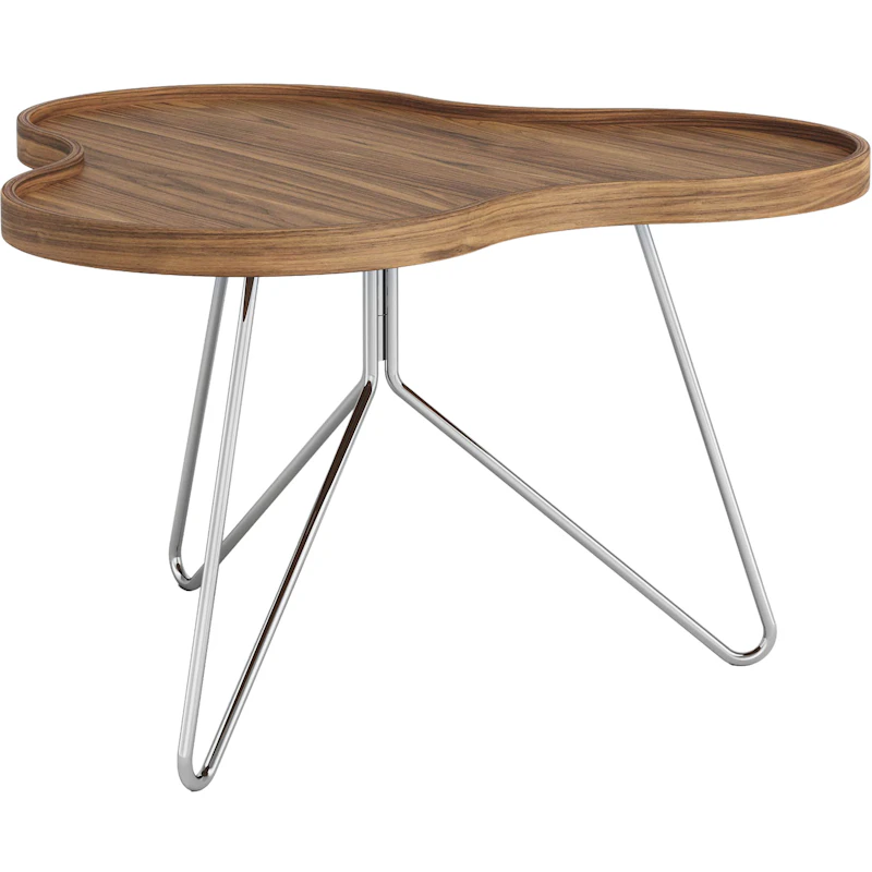 Flower Mono Sohvapöytä 66x39 cm, Krominvärinen / Saksanpähkinä