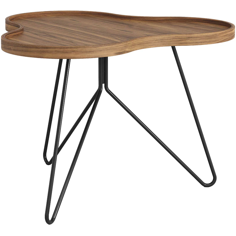 Flower Mono Sohvapöytä 66x45 cm, Musta / Saksanpähkinä