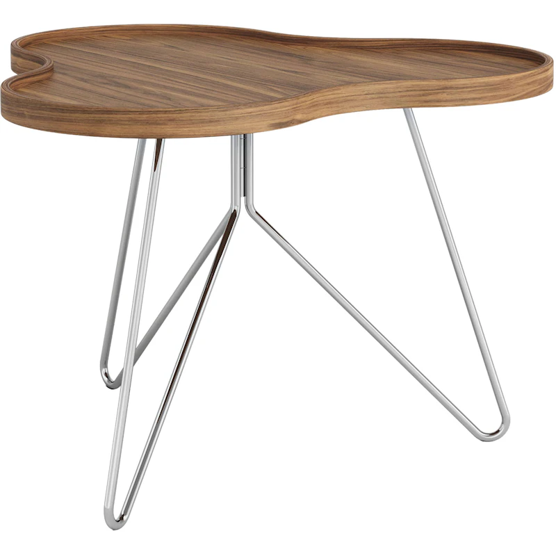 Flower Mono Sohvapöytä 66x45 cm, Krominvärinen / Saksanpähkinä