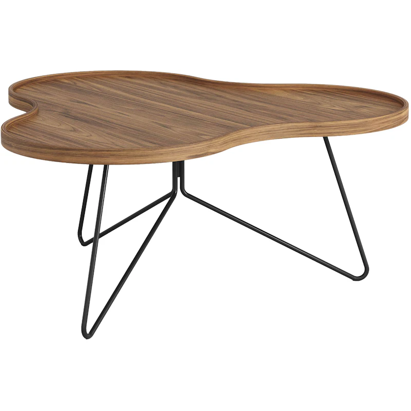 Flower Mono Sohvapöytä 90x39 cm, Musta / Saksanpähkinä