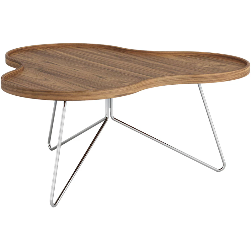 Flower Mono Sohvapöytä 90x39 cm, Krominvärinen / Saksanpähkinä