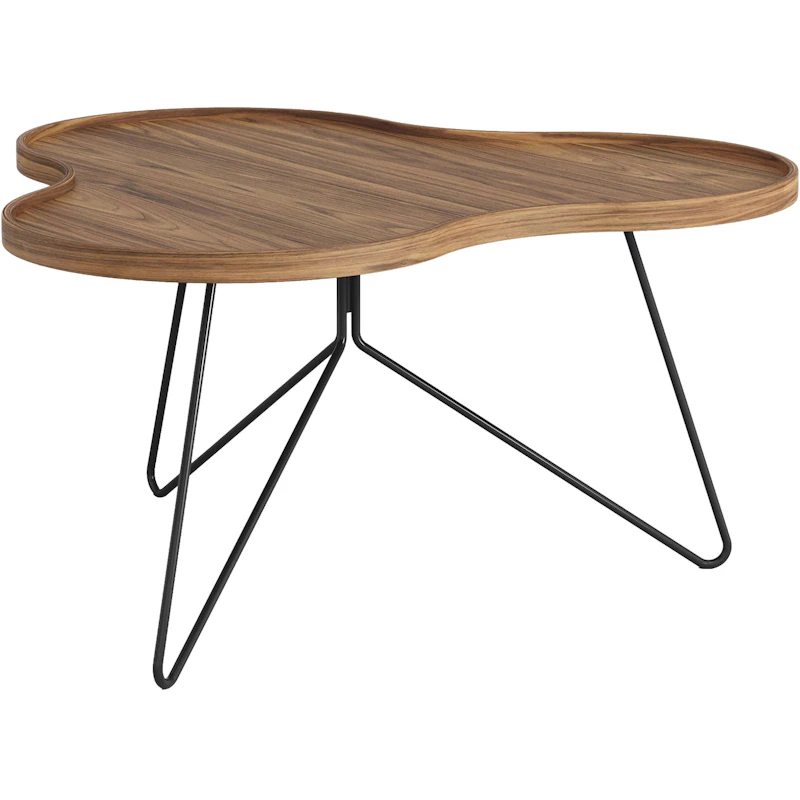 Flower Mono Sohvapöytä 90x45 cm, Musta / Saksanpähkinä