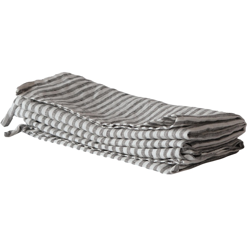 Linen Keittiöpyyhe 50x70 cm, Harmaa / Valkoinen