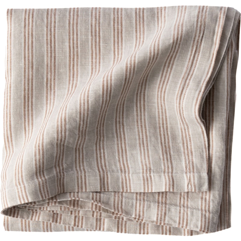 Linen Pöytäliina 145x145 cm, Hazelnut Stripe