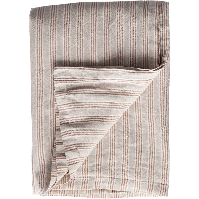 Linen Pöytäliina 145x330 cm, Hazelnut Stripe