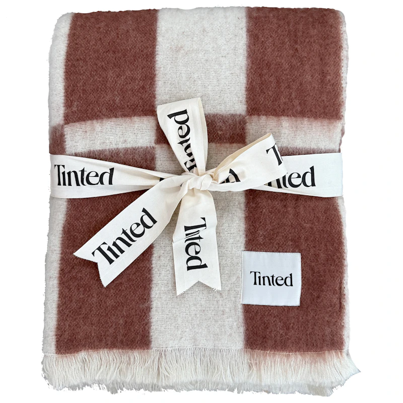 Hallin Huopa Mohair 130x170 cm, Luonnonvalkoinen / Rust