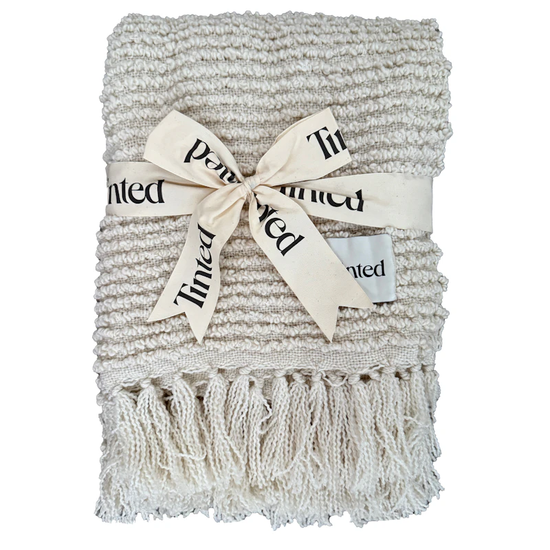 Janzen Wool Plaid Bouclé 130x170 cm, Off-white