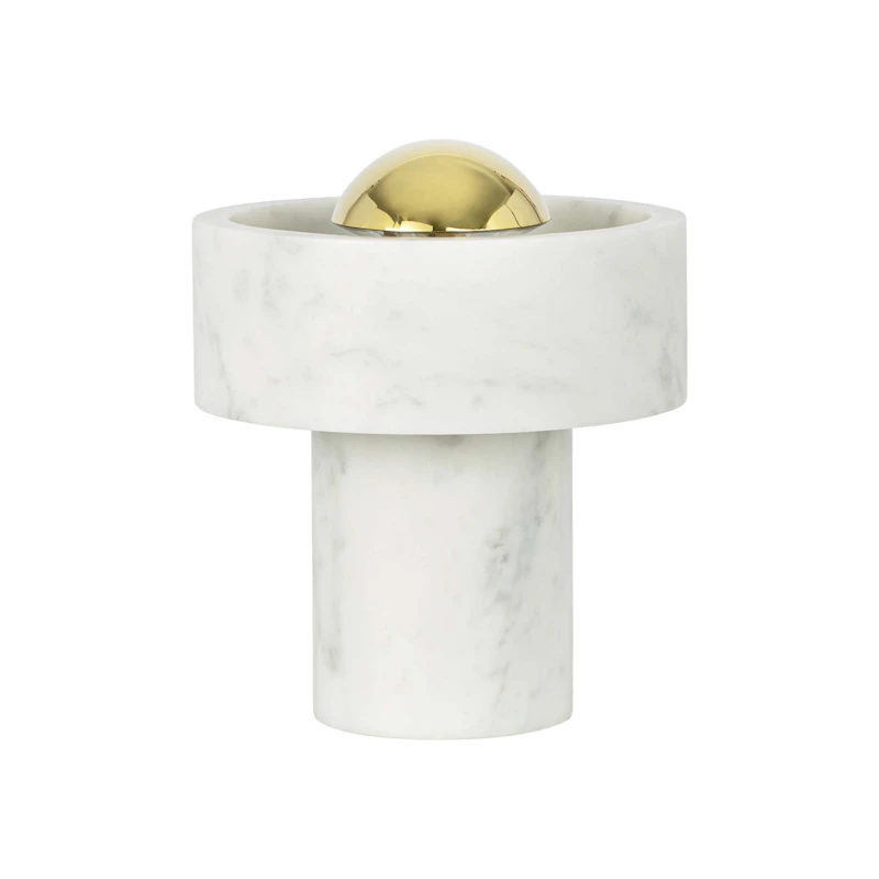 Stone Kannettava Valaisin, White Marble / Kulta