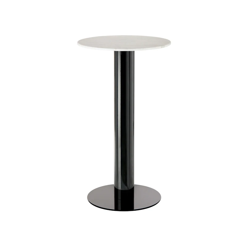Tube Baaripöytä Ø60 cm, Musta / Valkoinen