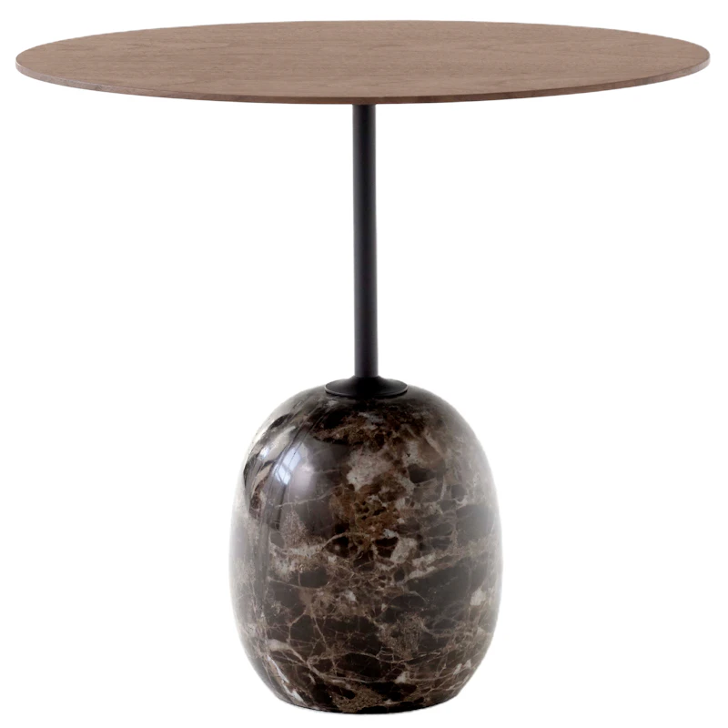 Lato LN9 Pöytä Soikea, Lakattu Saksanpähkinä / Emparador Marble