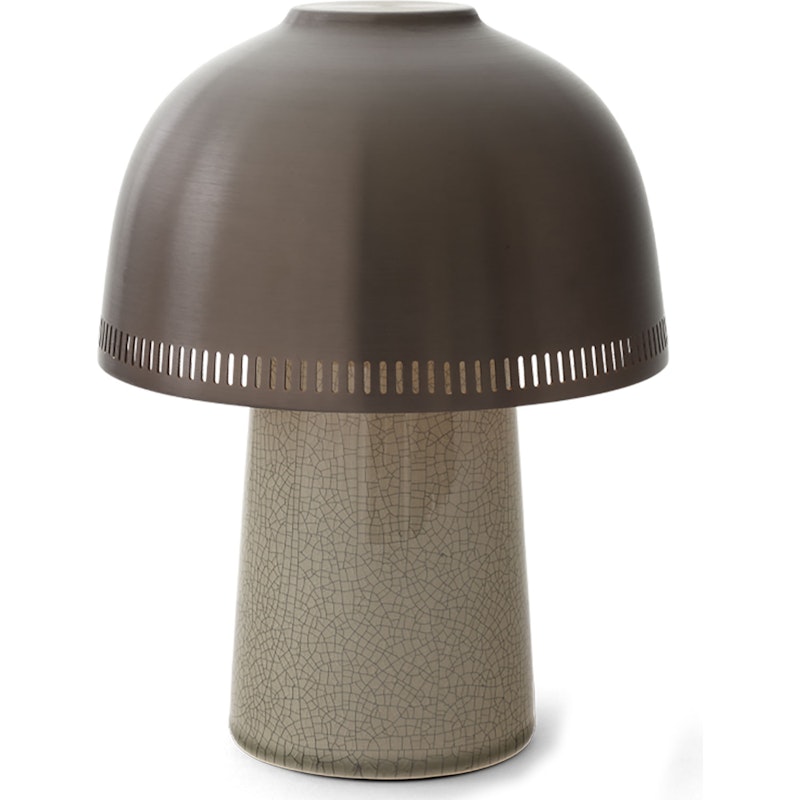 Raku Pöytävalaisin, Beige Grey / Alumiini