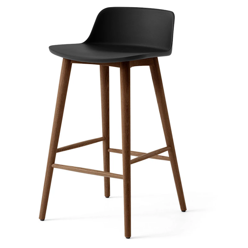 Rely HW118 Low Backrest 65 cm, Lacquered Walnut / Black