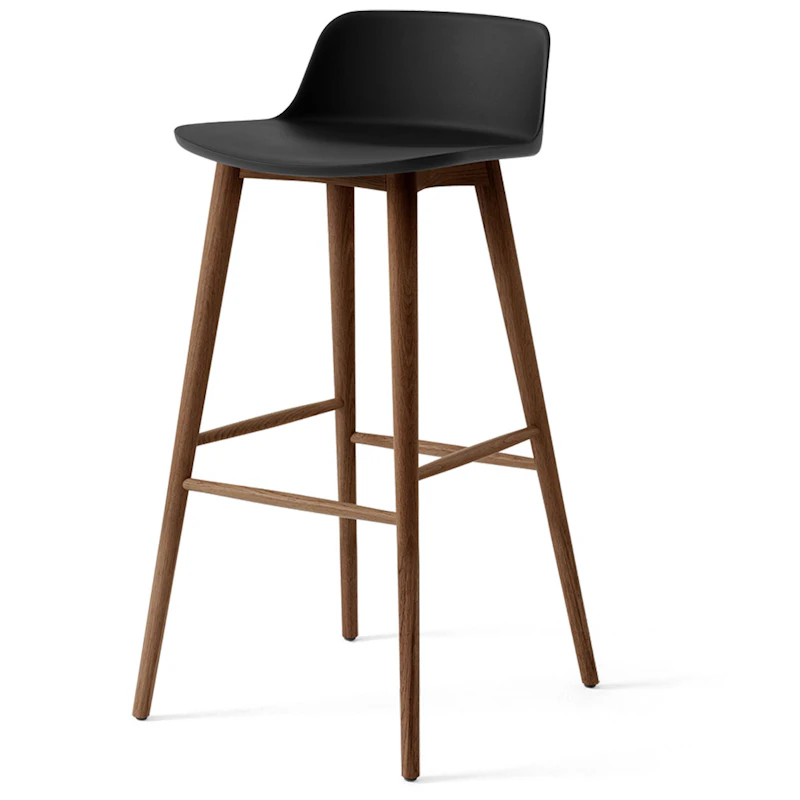 Rely HW123 Low Backrest 75 cm, Lacquered Walnut / Black