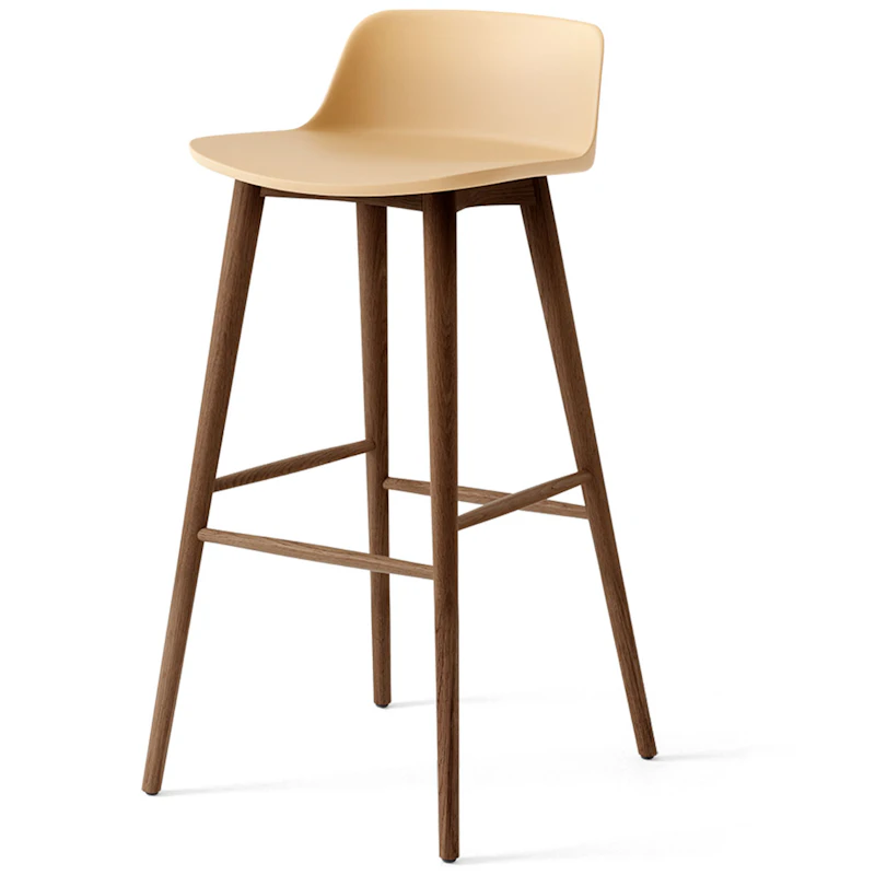 Rely HW123 Low Backrest 75 cm, Lacquered Walnut / Beige Sand