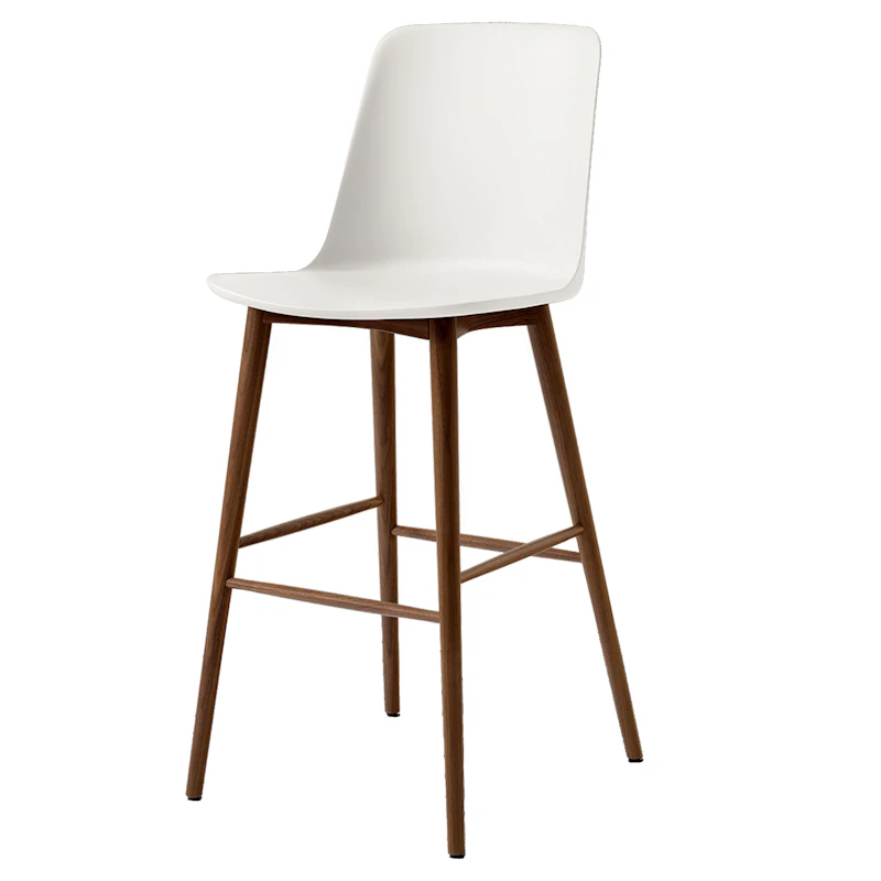 Rely HW133 High Backrest 75 cm, Lacquered Walnut / White