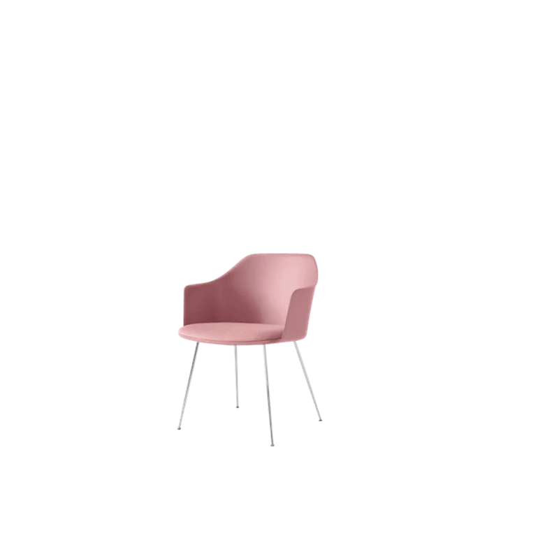 Rely HW34 Ruokatuoli Käsinojilla Pehmustettu Istuinosan Soft Pink/Kromi/Vidar 0622