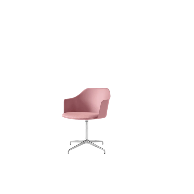 Rely HW39 Ruokatuoli Käsinojilla Pyörivä Pehmustettu Istuinosan Soft Pink/Alumiini/Vidar 0622