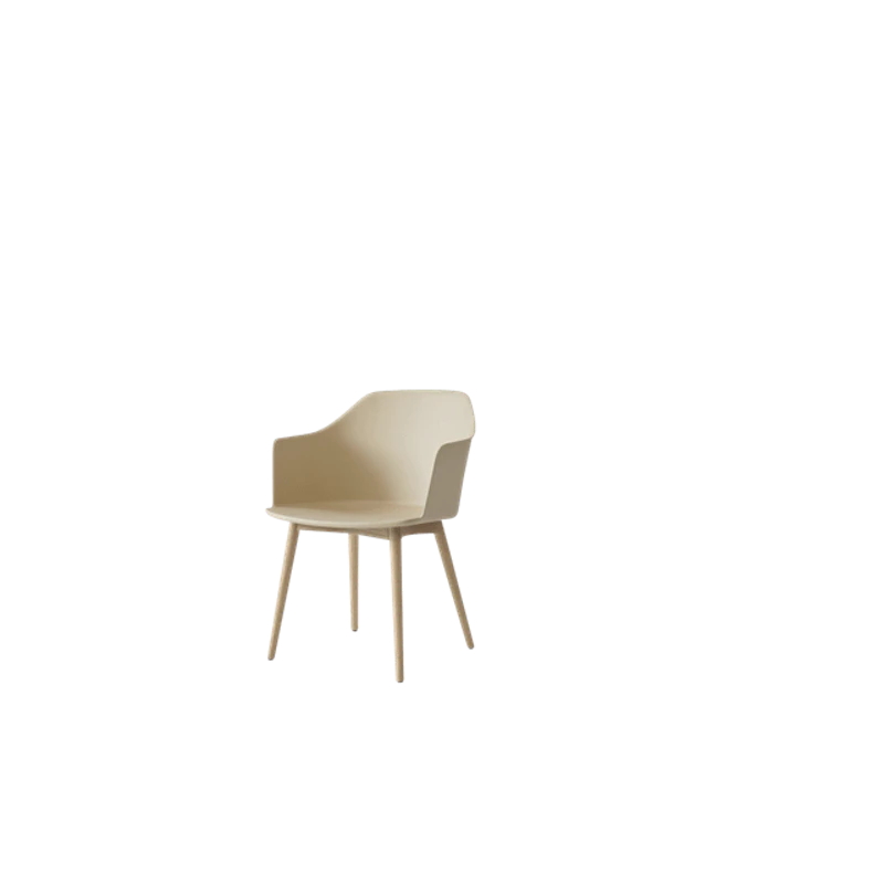 Rely HW76 Ruokatuoli Käsinojilla Beige Sand/Kirkaslakattu Tammi