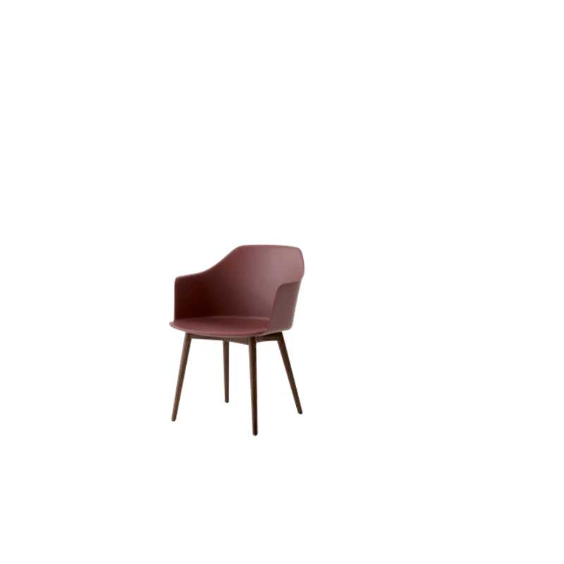 Rely HW76 Ruokatuoli Käsinojilla Red Brown/Lakattu Pähkinä