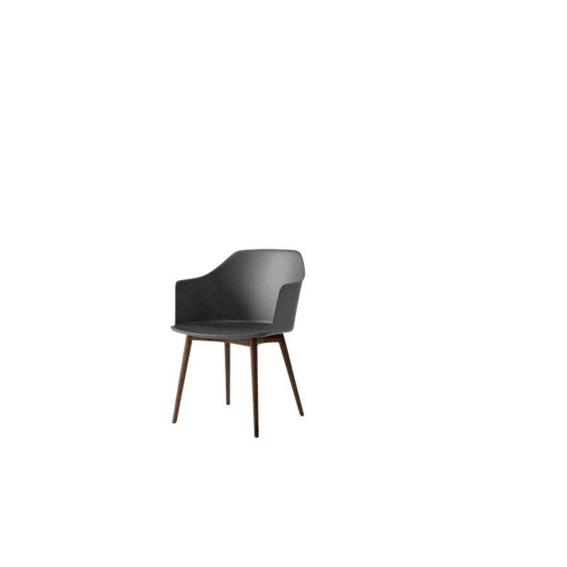 Rely HW76 Ruokatuoli Käsinojilla Stone Grey/Lakattu Pähkinä