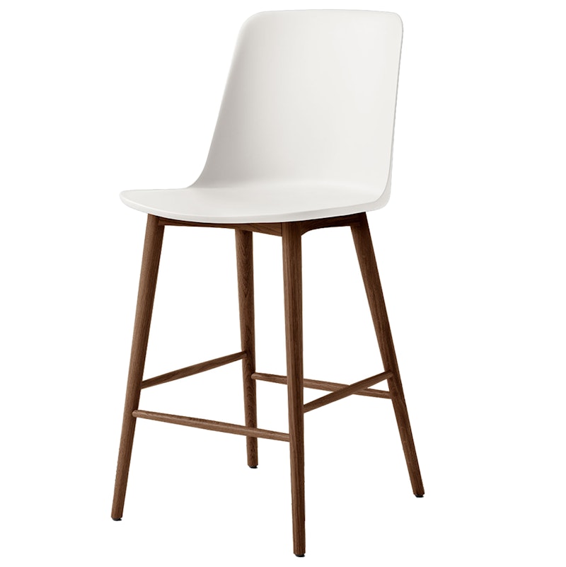 &Tradition Rely HW128 Barstol Høj Ryg Lakeret Valnød/Hvid
